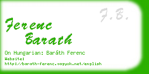 ferenc barath business card