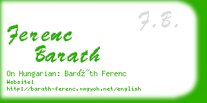 ferenc barath business card